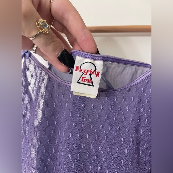 Purple Sheer Lingerie Top - Picture 2 of 5